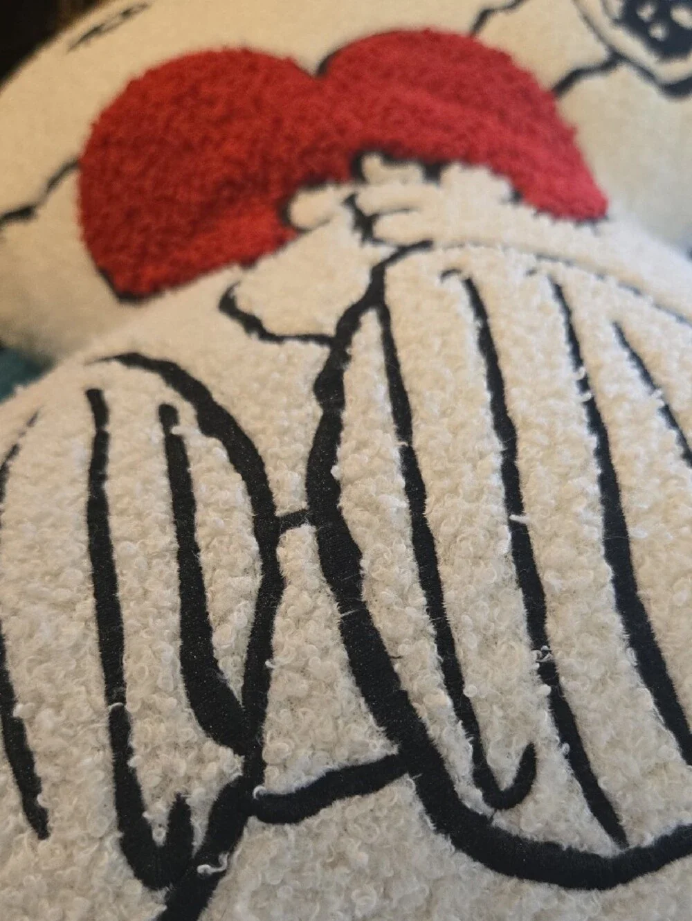 Peanuts Snoopy Pillow with Red Heart - White, Black, Red